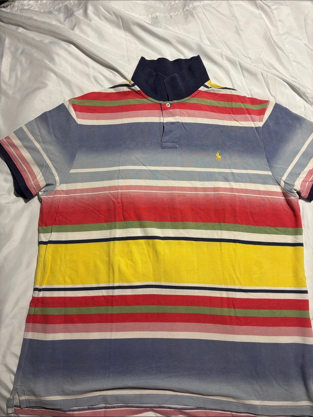 Polo by Ralph Lauren Multicolor Horizontal Stripe Polo - Yellow/Red/Blue/Navy
